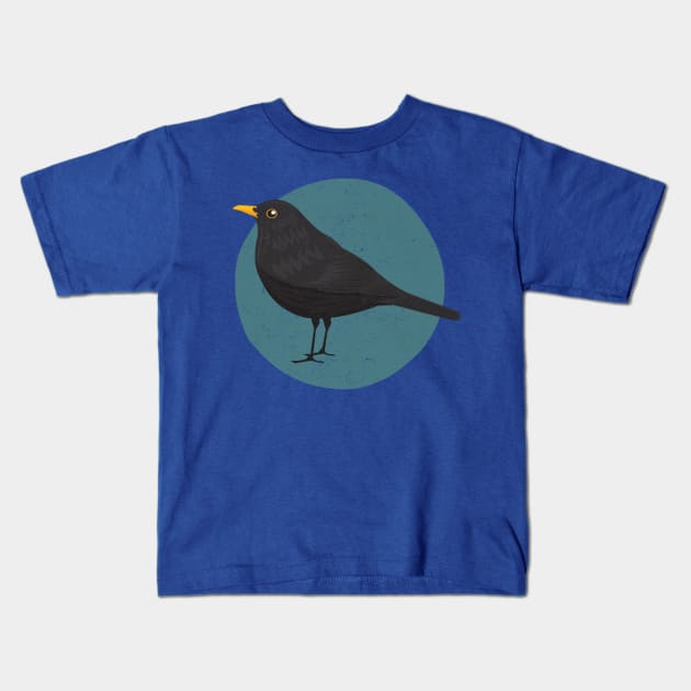 Blackbird Kids T-Shirt by threeblackdots